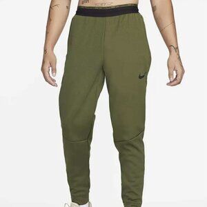 Men's Nike Pro Dri-FIT Fleece Training Pants Olive Green Size Small DM5886-326